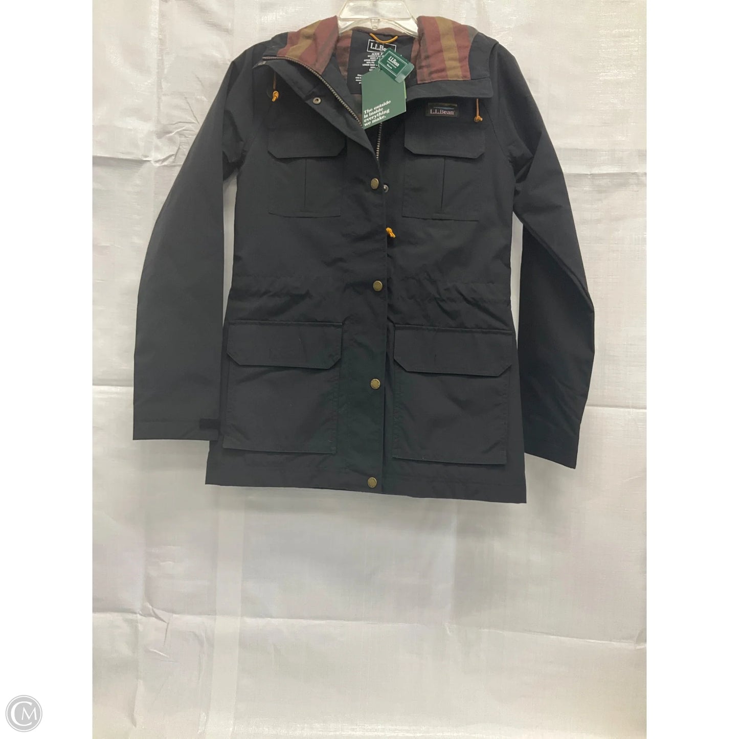 Coat Raincoat By L.l. Bean In Black, Size: Xxs