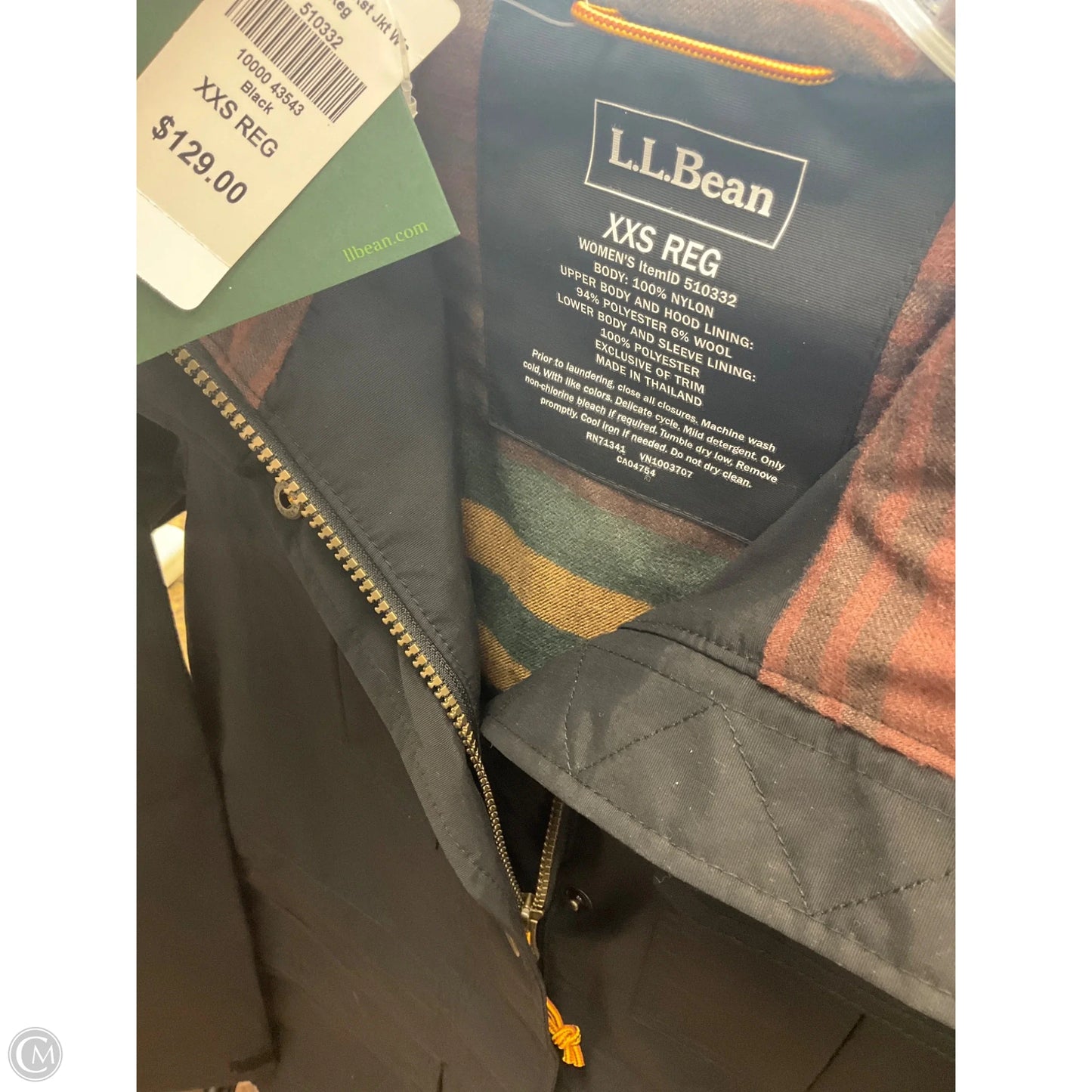 Coat Raincoat By L.l. Bean In Black, Size: Xxs