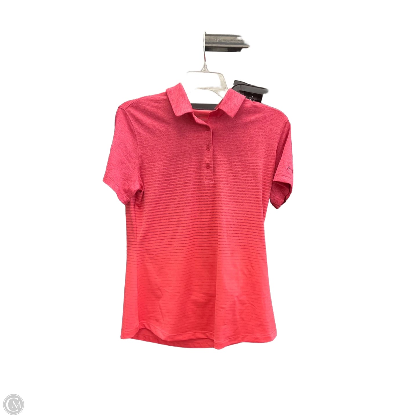 Athletic Top Short Sleeve By Under Armour In Orange & Red, Size: M