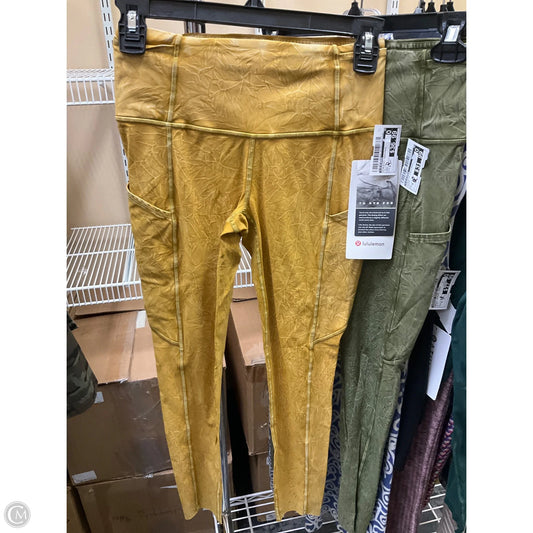 Athletic Leggings By Lululemon In Yellow, Size: 4