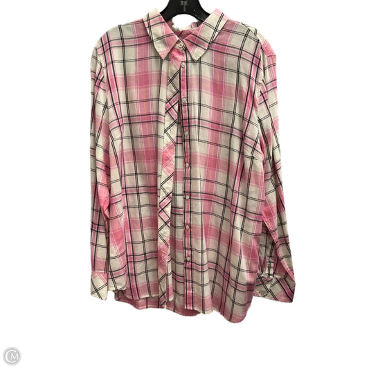 Blouse Long Sleeve By Talbots In Pink, Size: Xl