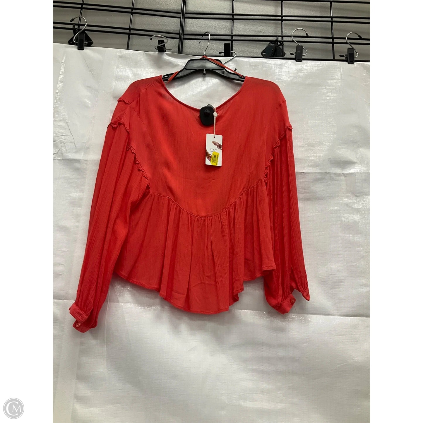 Top Long Sleeve By Chelsea And Violet In Orange, Size: S
