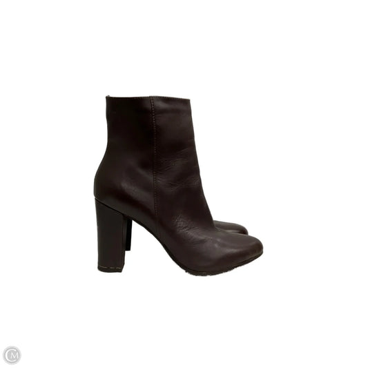 Boots Ankle Heels By Annabella In Brown, Size: 8.5