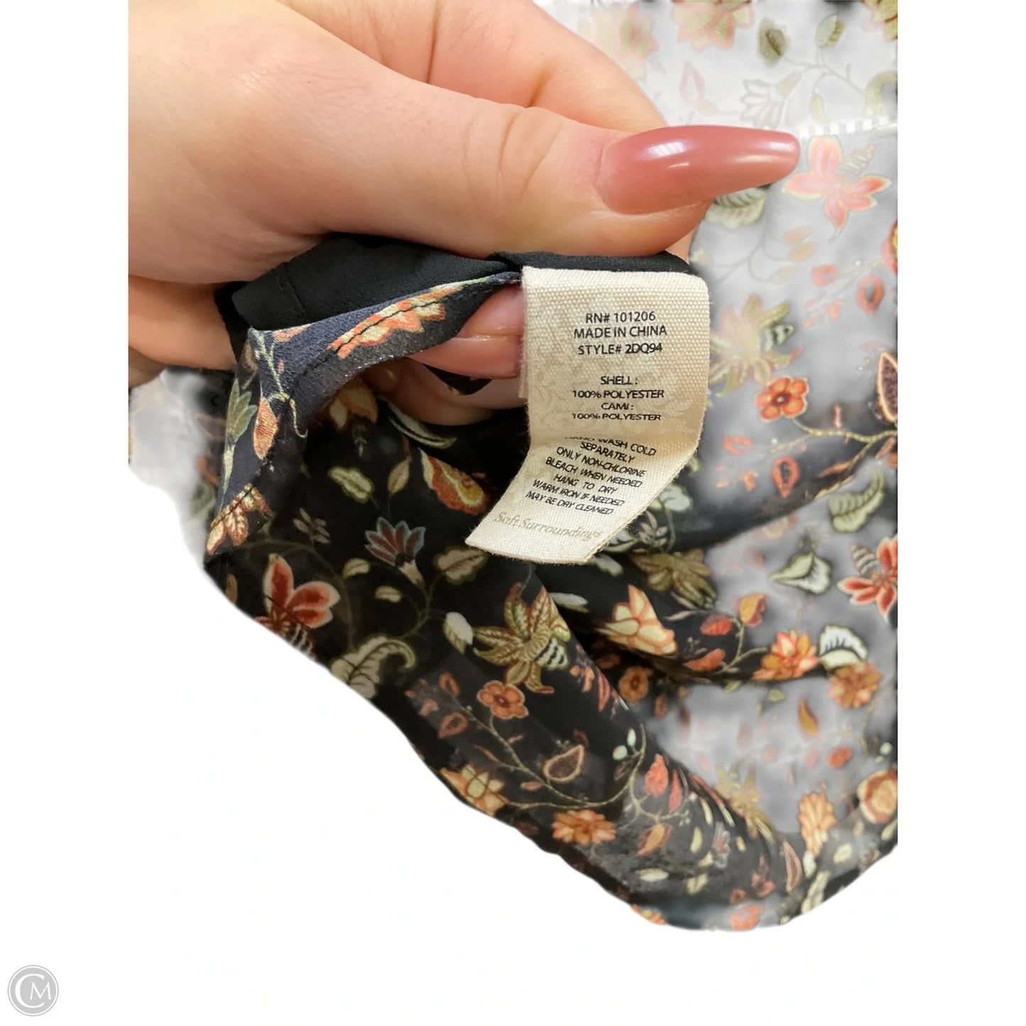 Blouse Long Sleeve By Soft Surroundings In Floral Print, Size: M