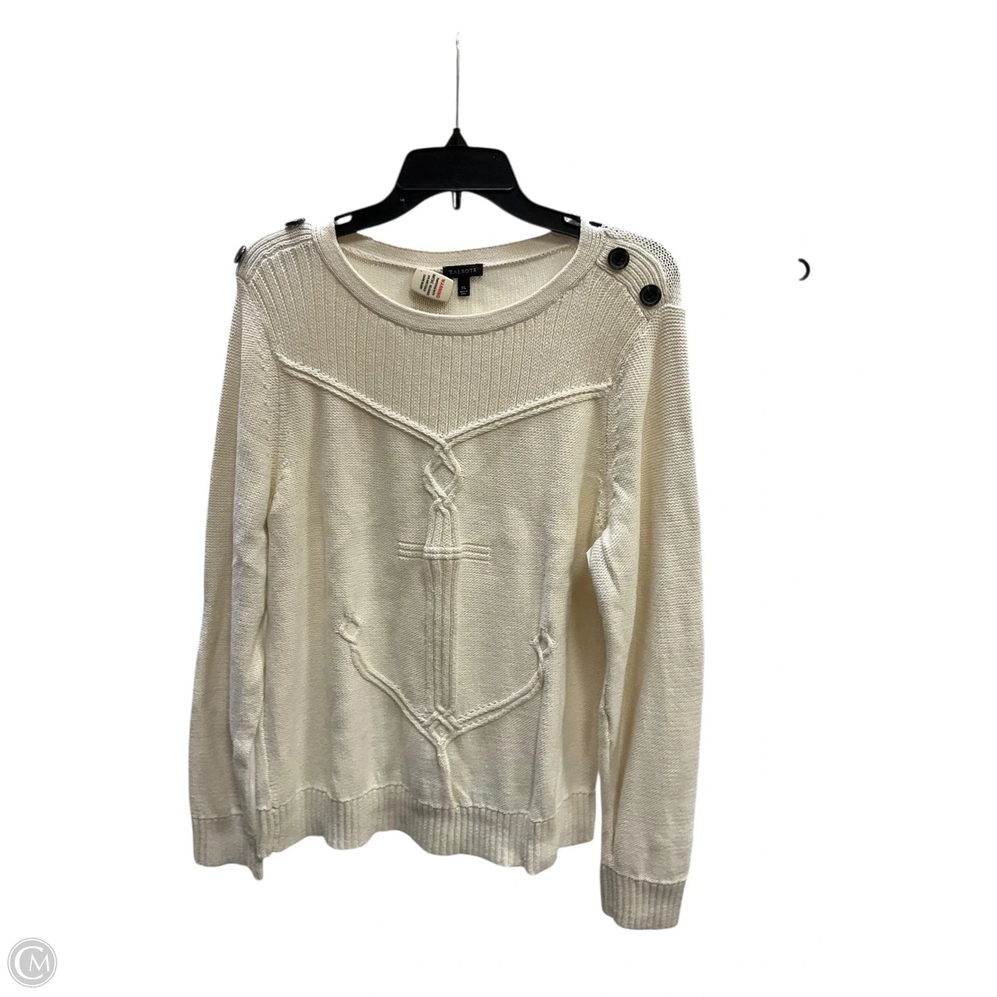 Sweater By Talbots In Cream, Size: Xl