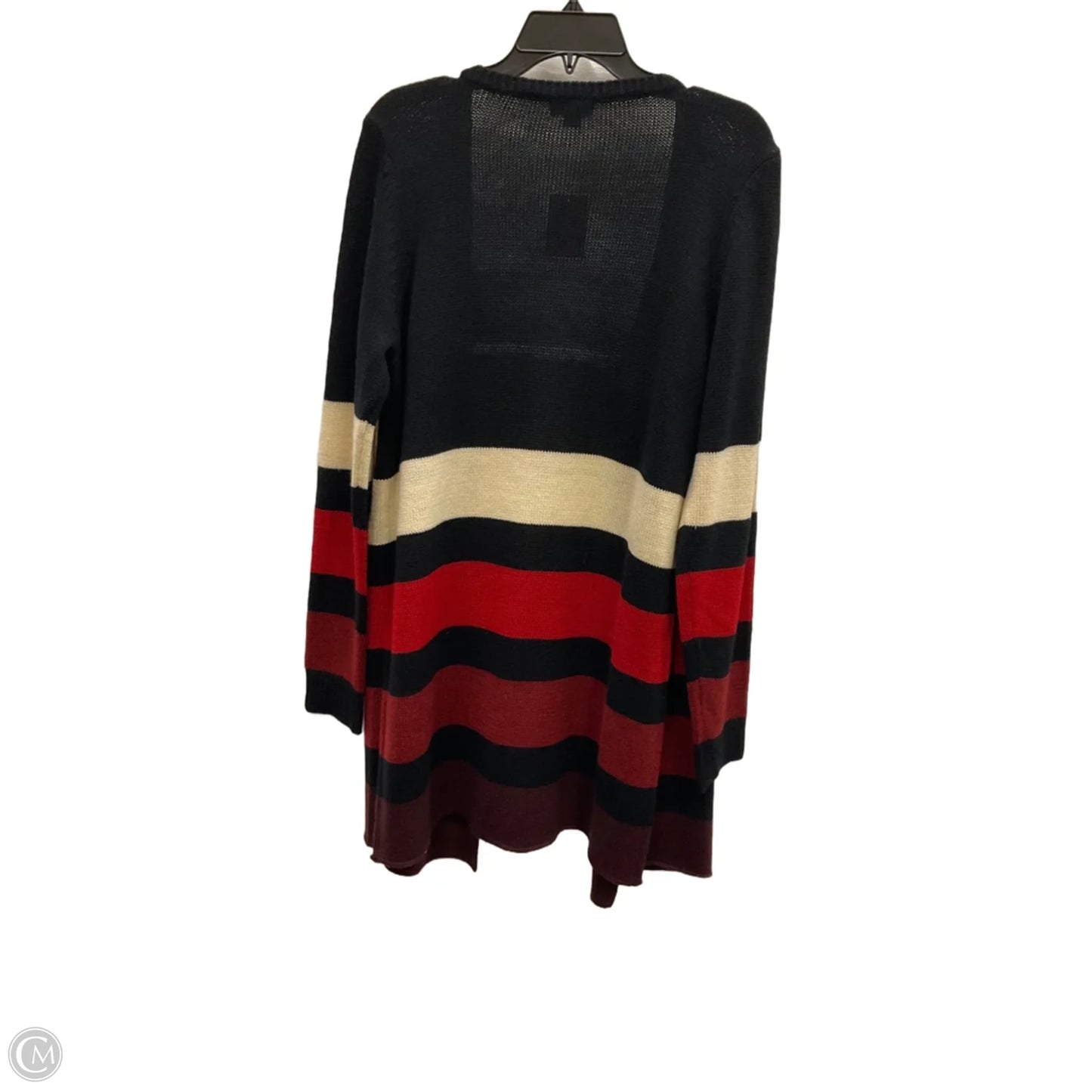 Sweater Cardigan By One World In Black & Red, Size: Xl