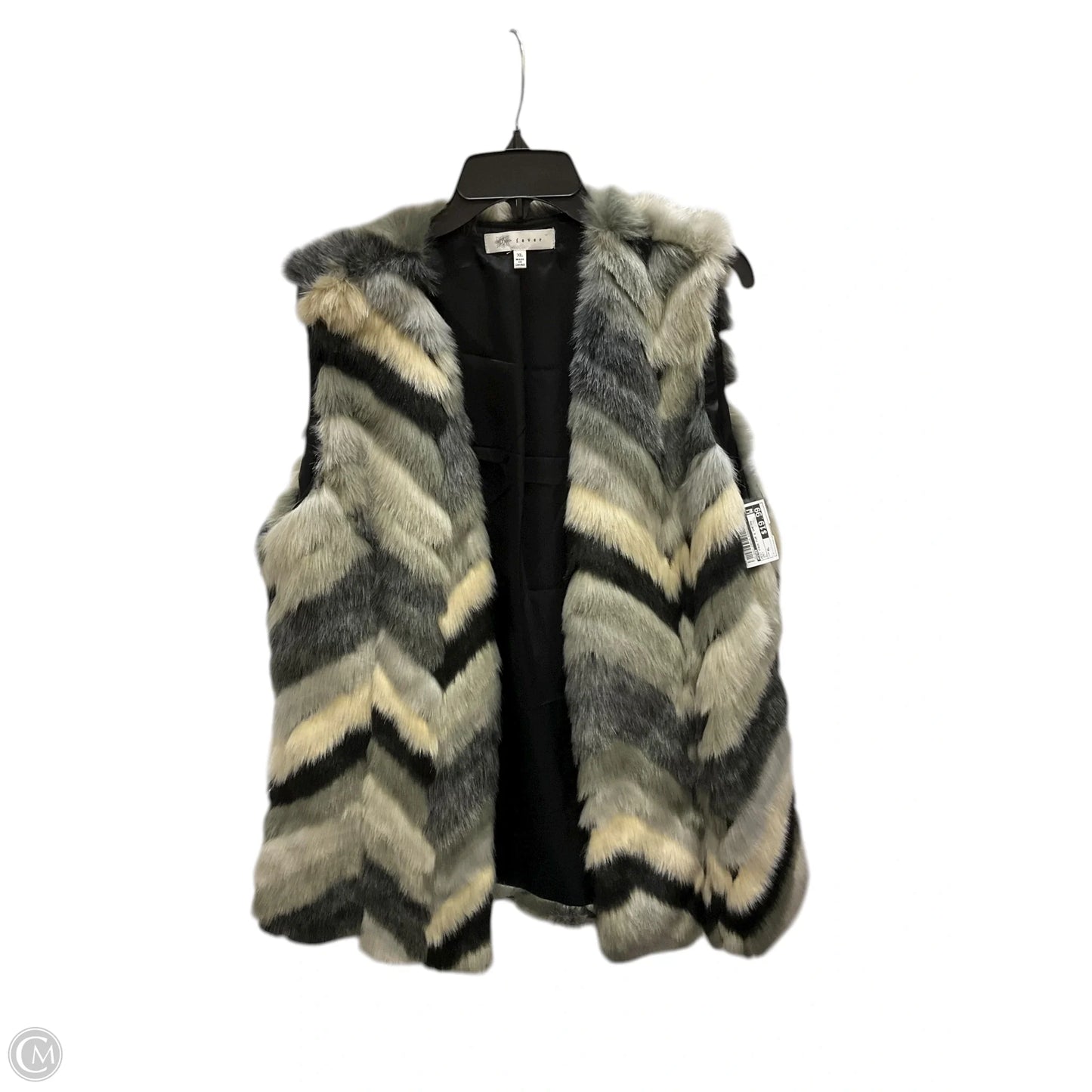 Vest Faux Fur & Sherpa By Fever In Grey, Size: Xl