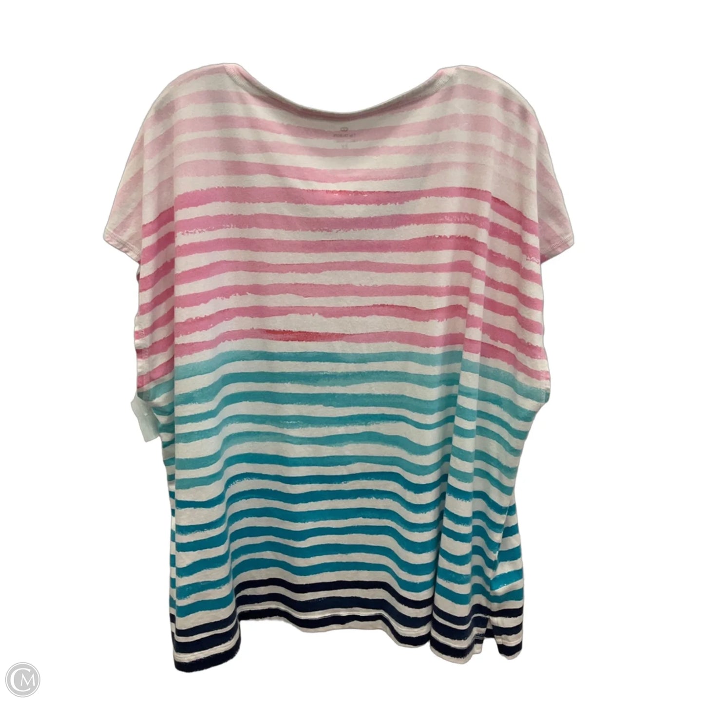 Top Short Sleeve By Talbots In Striped Pattern, Size: 3x