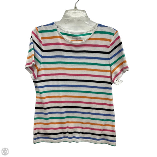Top Short Sleeve Basic By Talbots In Striped Pattern, Size: L