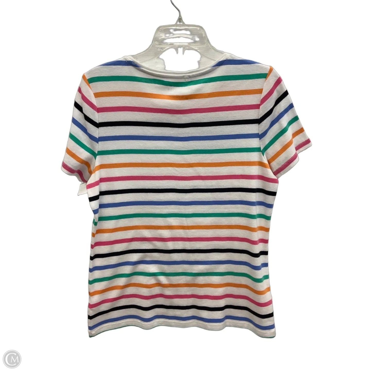 Top Short Sleeve Basic By Talbots In Striped Pattern, Size: L