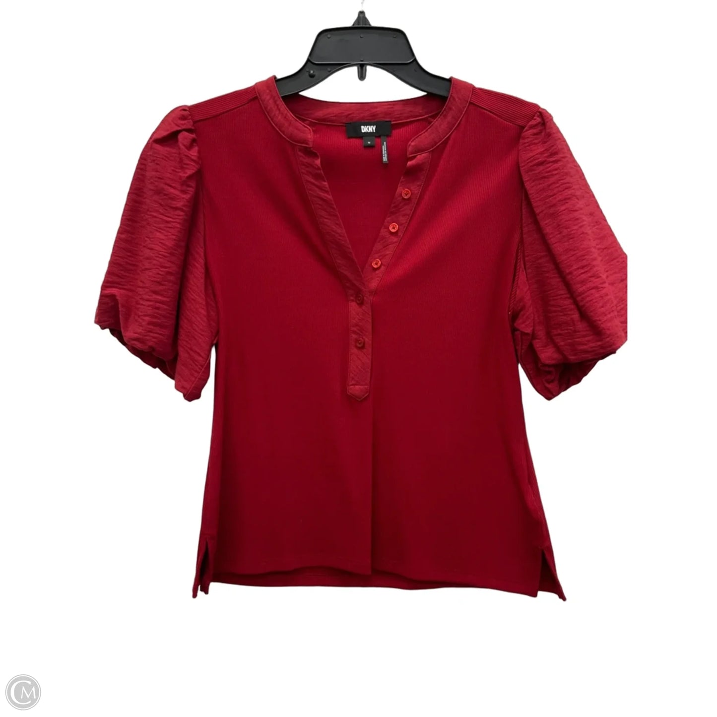 Top Short Sleeve By Dkny In Red, Size: M