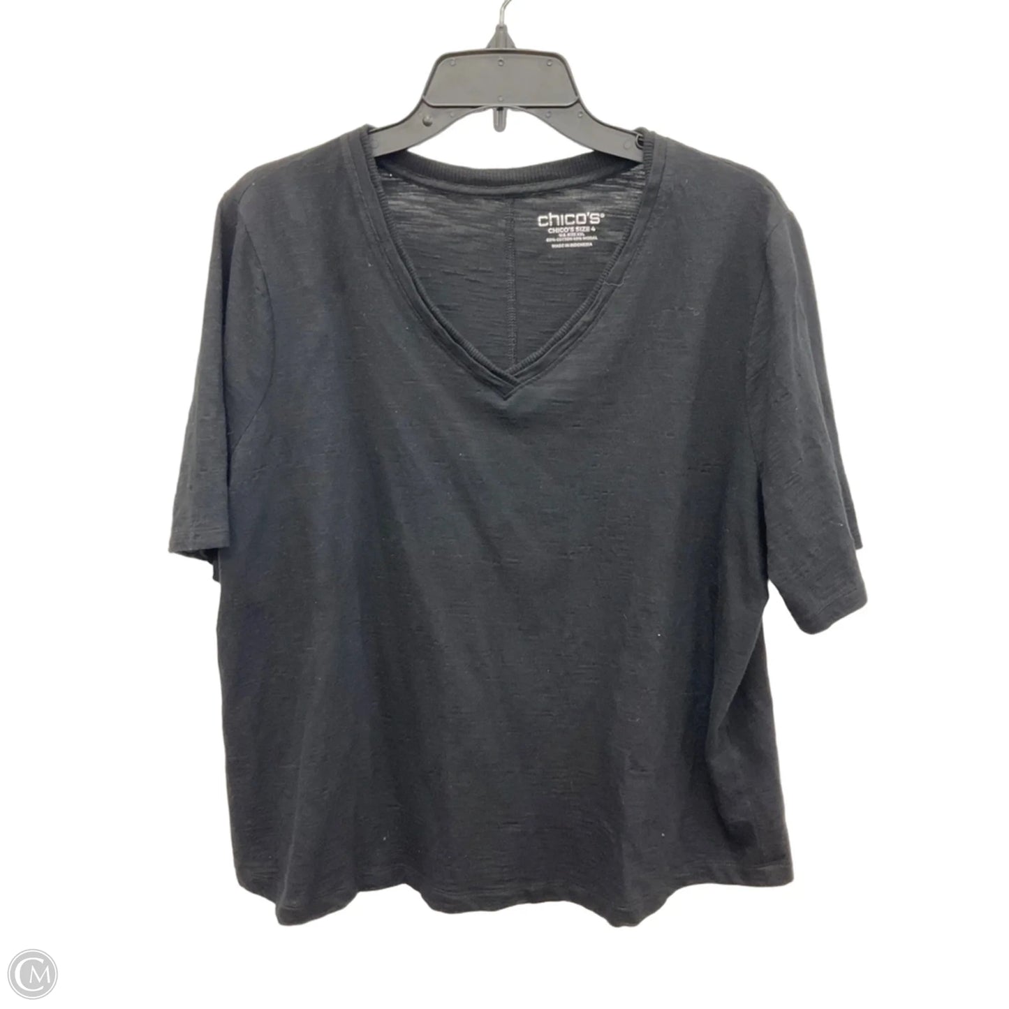 Top Short Sleeve Basic By Chicos In Black, Size: Xxl