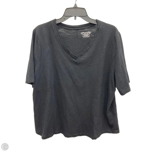 Top Short Sleeve Basic By Chicos In Black, Size: Xxl