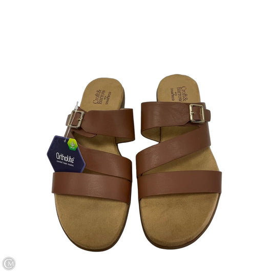 Sandals Flats By Croft And Barrow In Brown, Size: 7.5