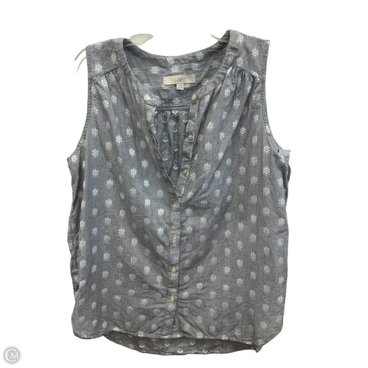 Top Sleeveless By Loft In Grey, Size: L
