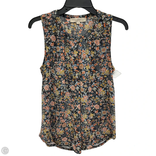 Top Sleeveless By Loft In Floral Print, Size: Xs