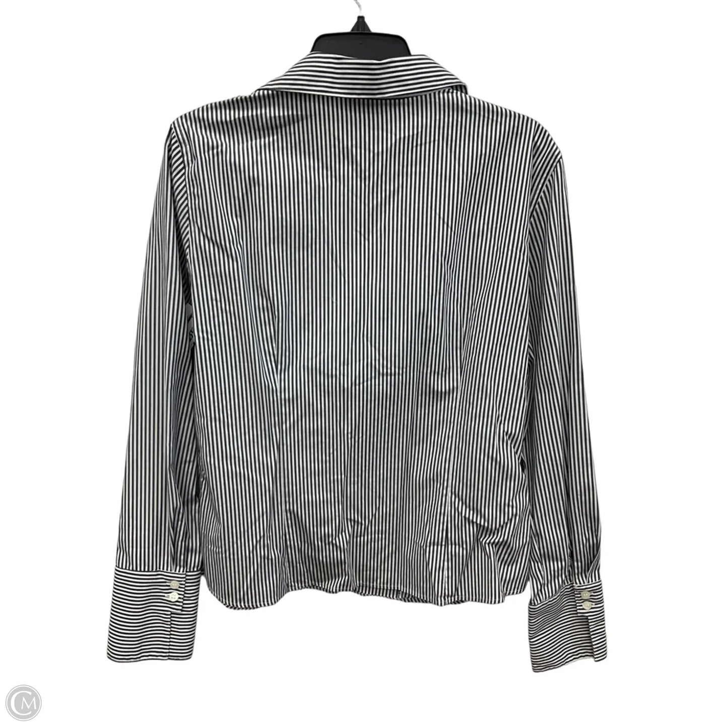 Blouse Long Sleeve By Calvin Klein In Striped Pattern, Size: Xl