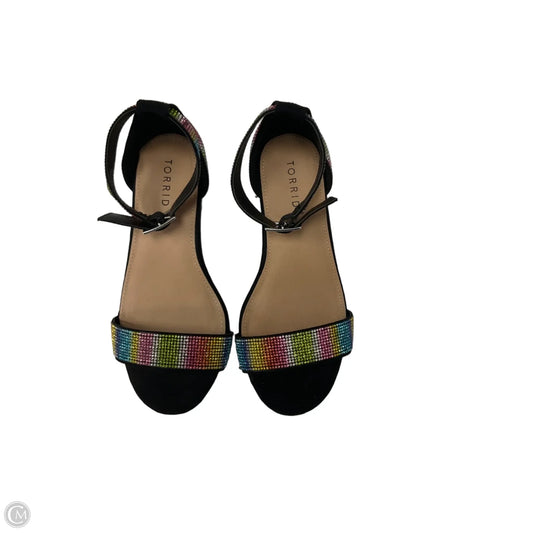 Sandals Heels Block By Torrid In Rainbow Print, Size: 7.5