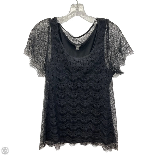 Top Short Sleeve By Ann Taylor In Black, Size: M