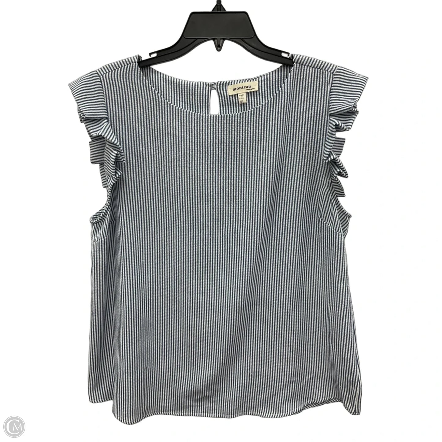 Top Sleeveless By Monteau In Striped Pattern, Size: Xl