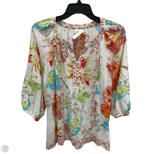 Top 3/4 Sleeve By West Bound In Multi-colored, Size: Lp