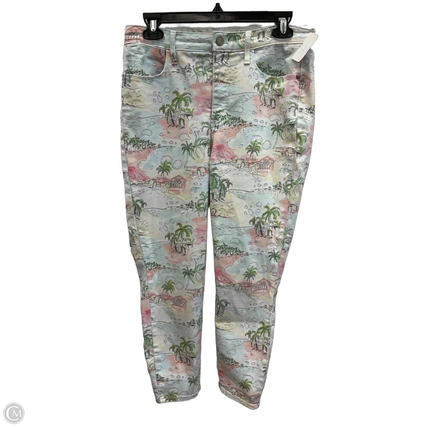 Jeans Cropped By Talbots In Tropical Print, Size: 6