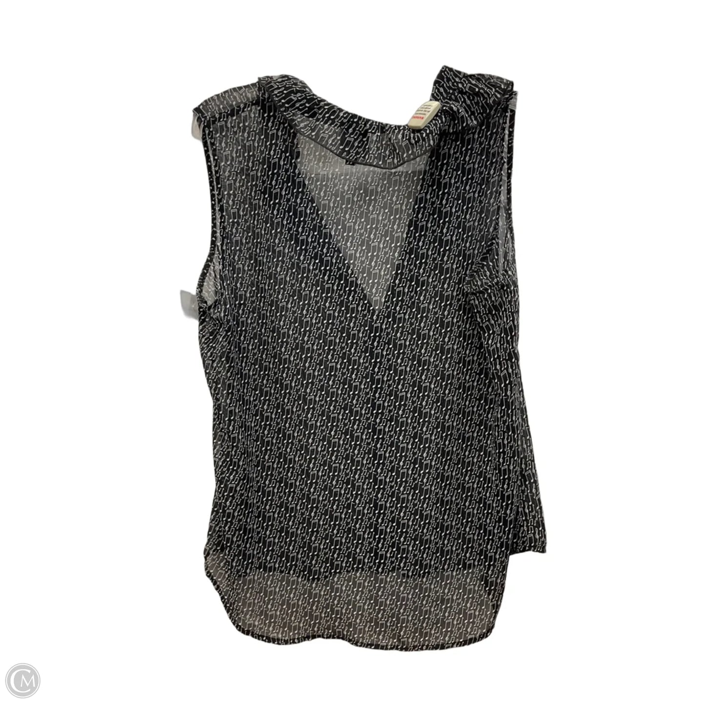 Top Sleeveless By Cabi In Black & White, Size: M