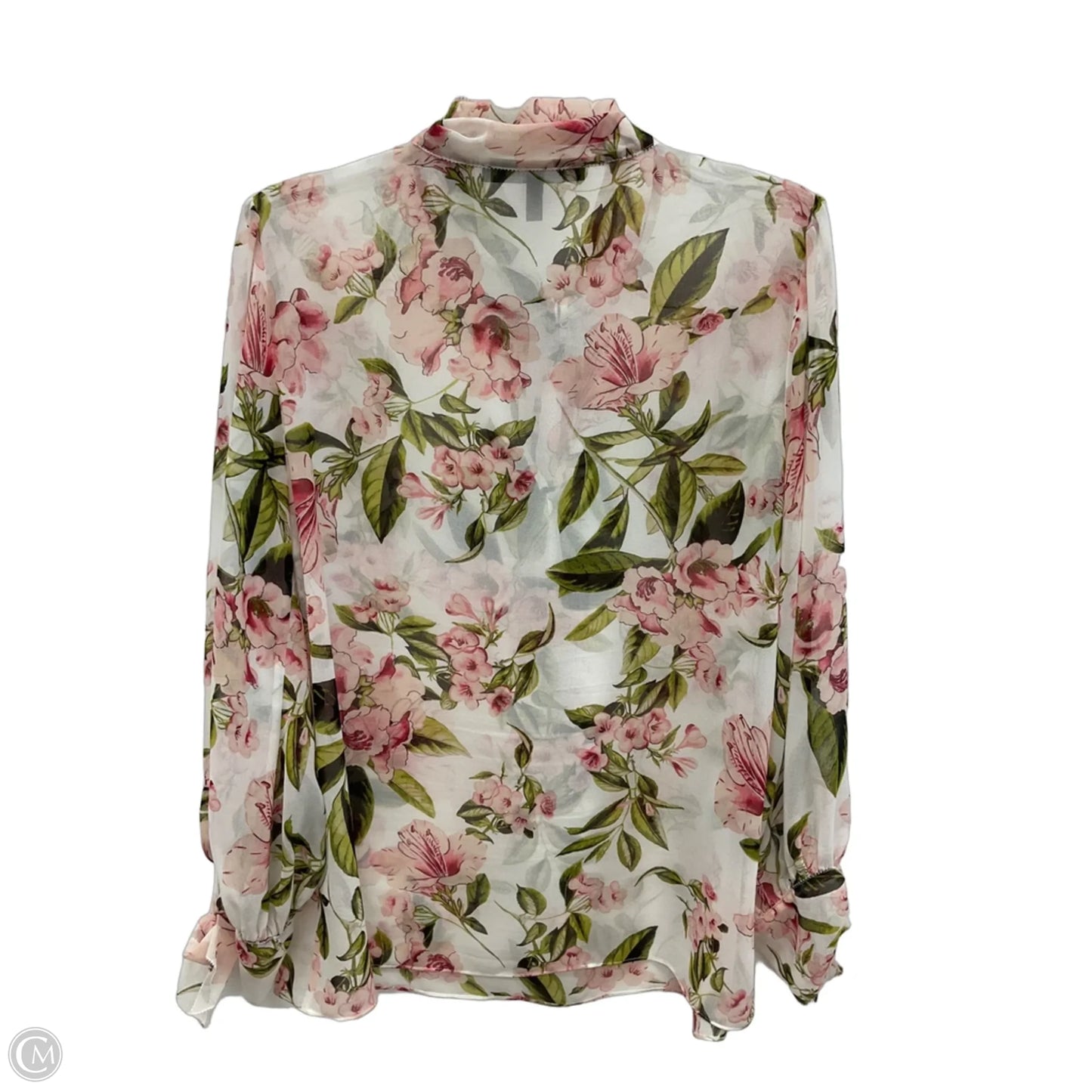 Top Long Sleeve By White House Black Market In Floral Print, Size: L