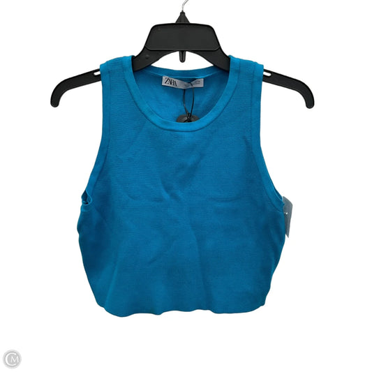 Top Sleeveless By Zara In Blue, Size: L