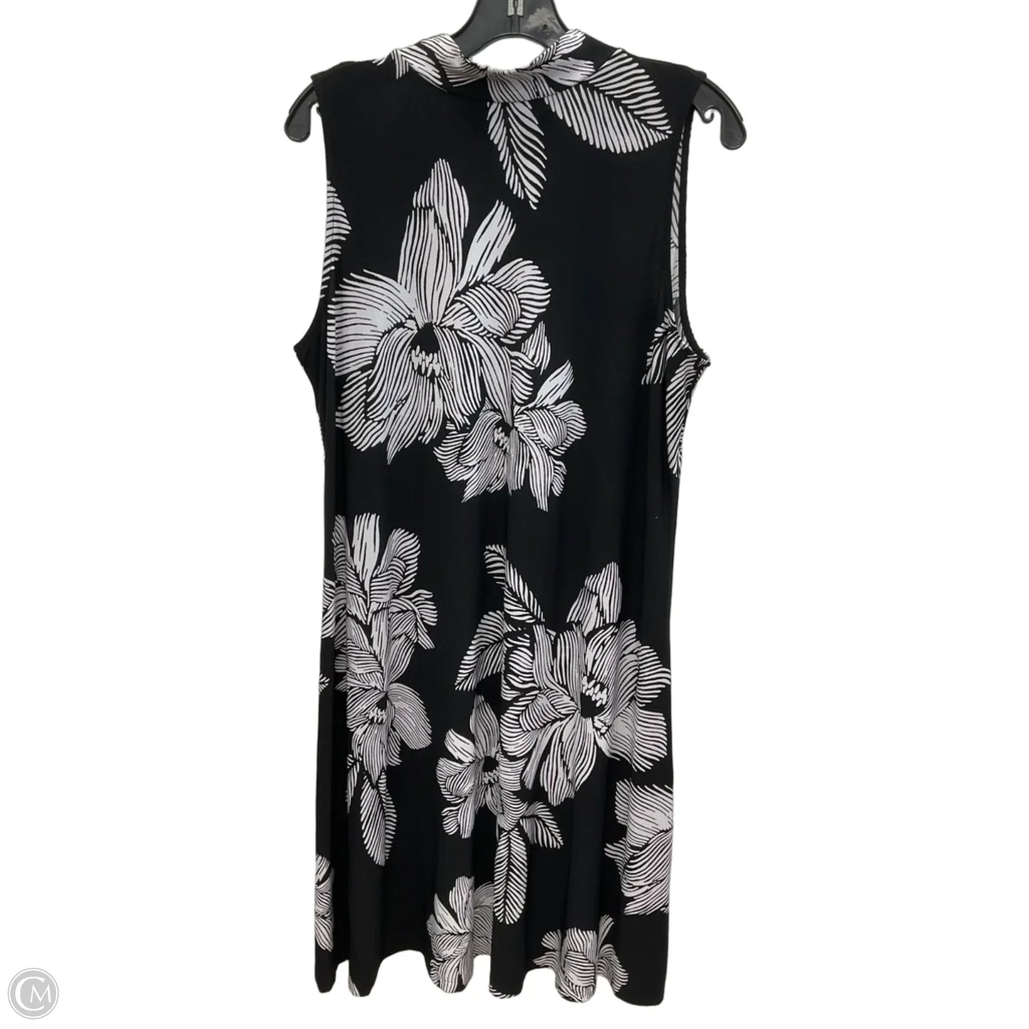 Dress Casual Midi By Chicos In Black & White, Size: L