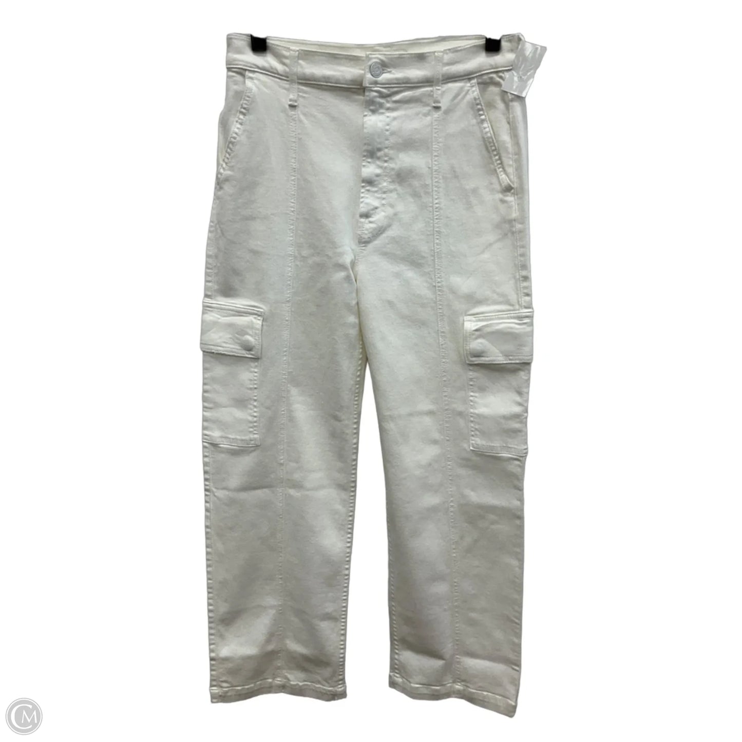 Jeans Straight By Mother In White Denim, Size: 6