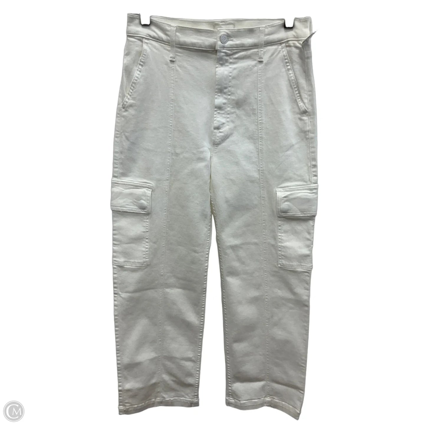Jeans Straight By Mother In White Denim, Size: 6