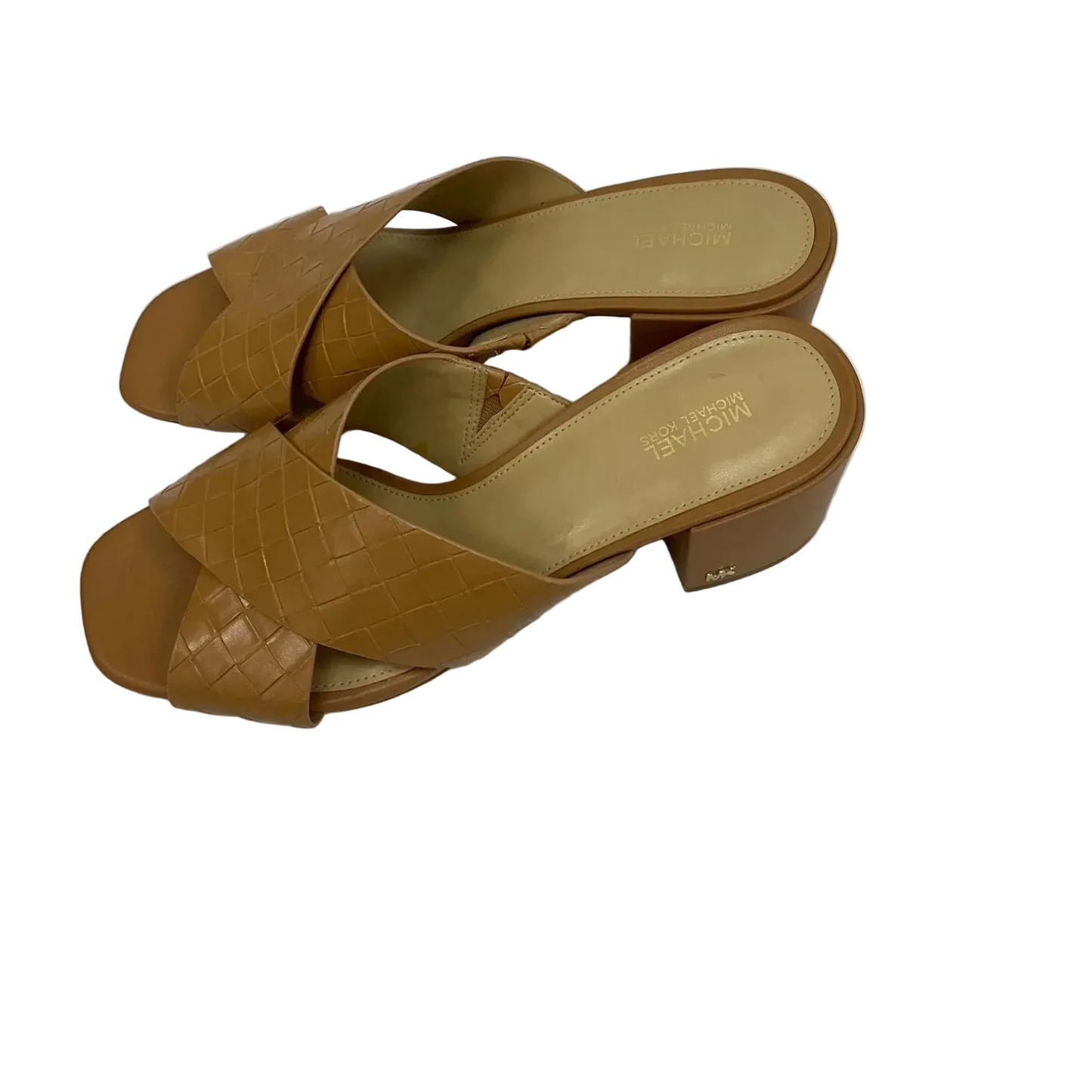 Sandals Heels Block By Michael By Michael Kors In Tan, Size: 8.5