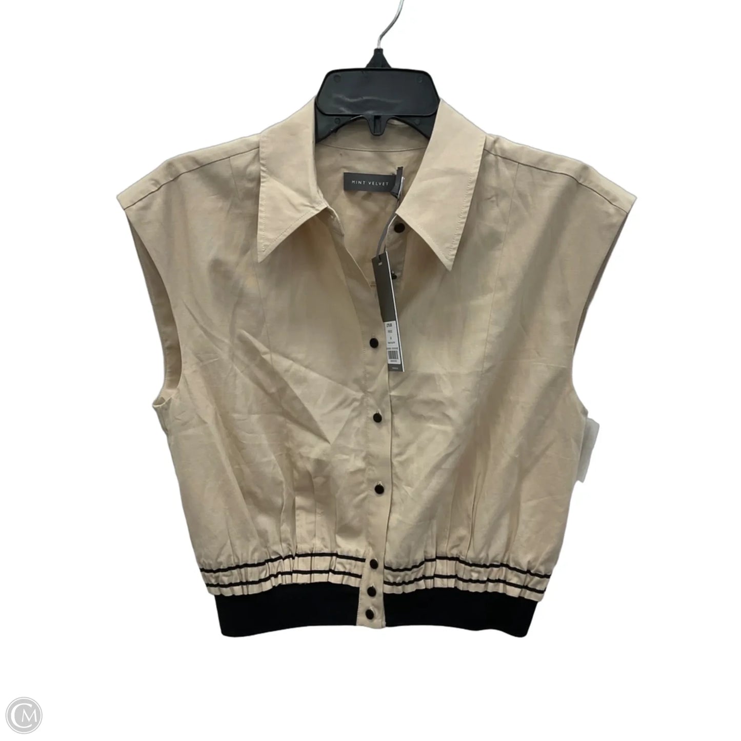 Blouse Sleeveless By Cmb In Beige, Size: M