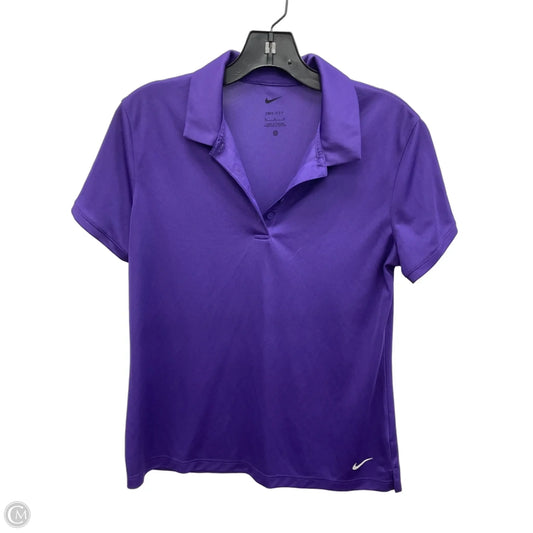 Athletic Top Short Sleeve By Nike In Purple, Size: M