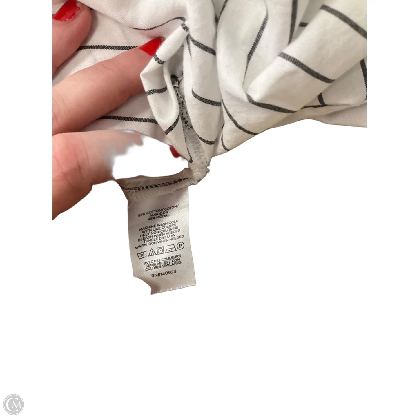 Blouse 3/4 Sleeve By Loft In Striped Pattern, Size: L
