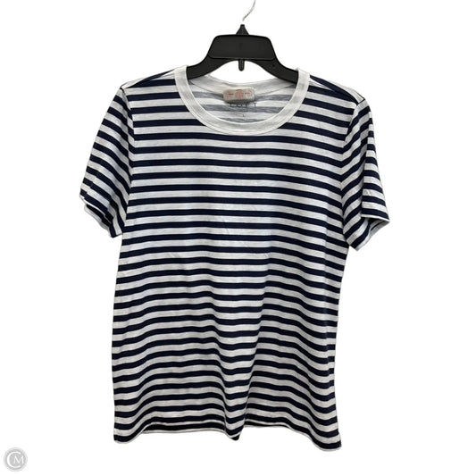 Top Short Sleeve Basic By Loft In Striped Pattern, Size: L