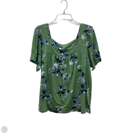 Top Short Sleeve By Lucky Brand In Green, Size: Xl