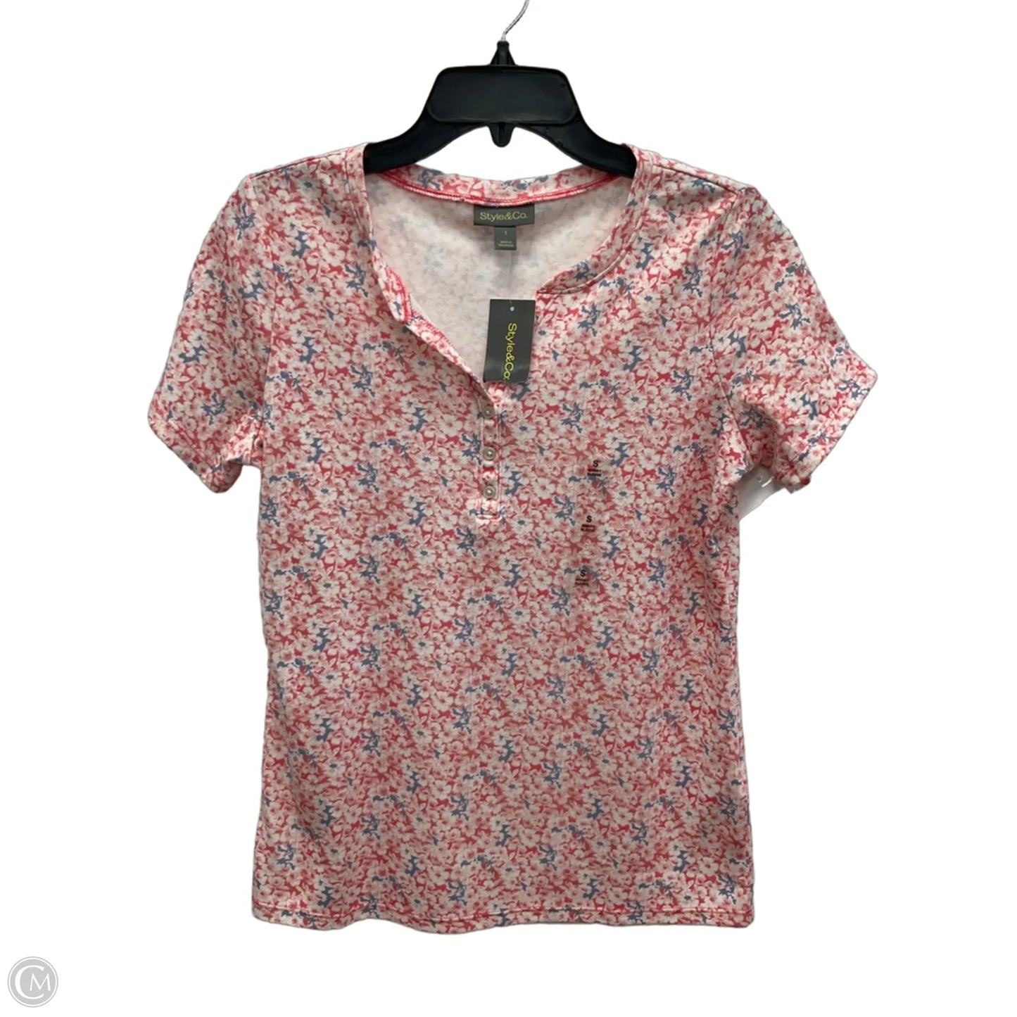 Top Short Sleeve By Style And Company In Floral Print, Size: S