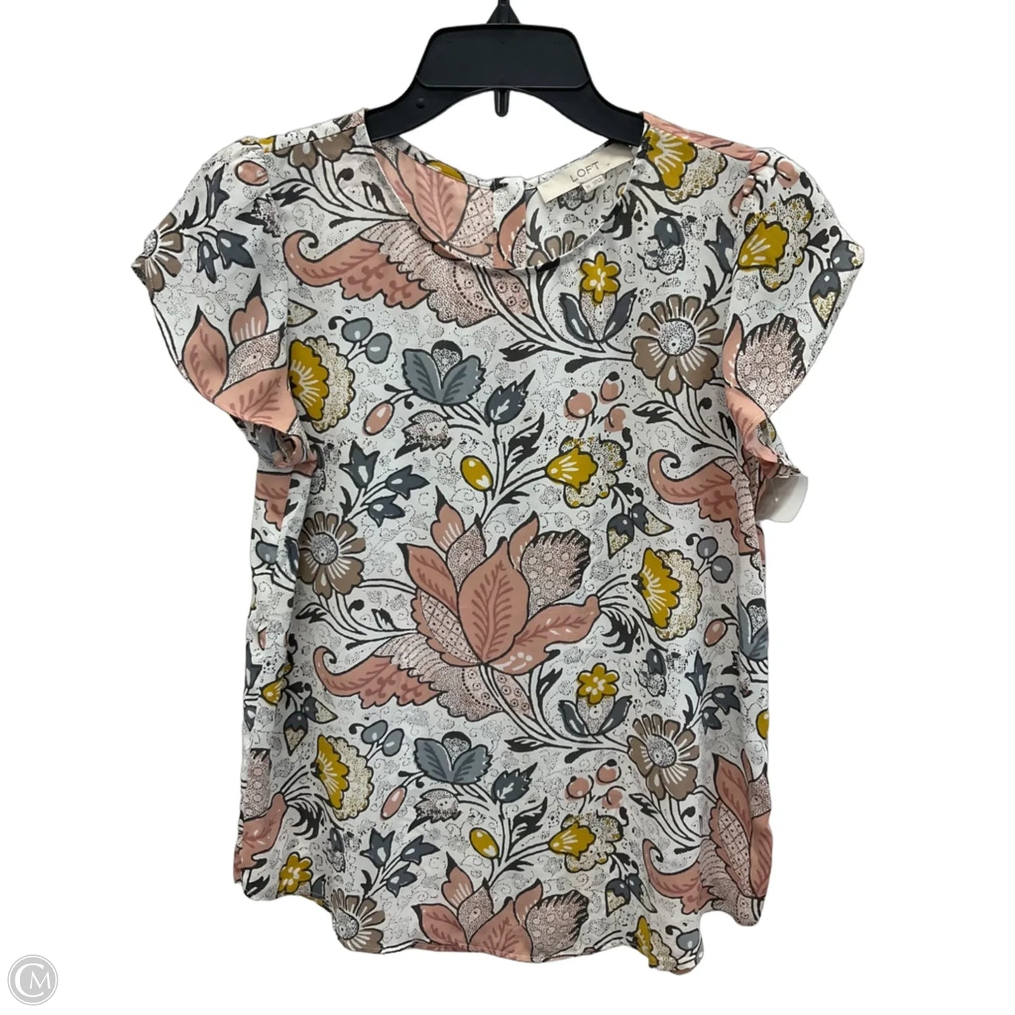Top Short Sleeve By Loft In Floral Print, Size: Xs