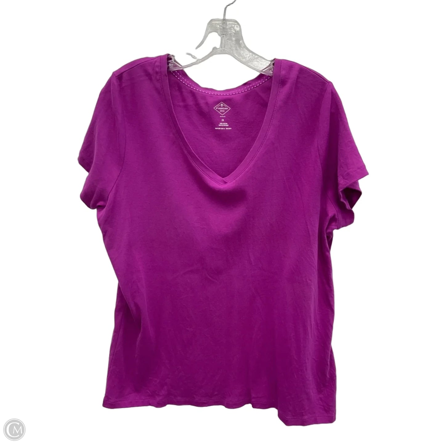 Top Short Sleeve Basic By St Johns Bay In Purple, Size: 1x