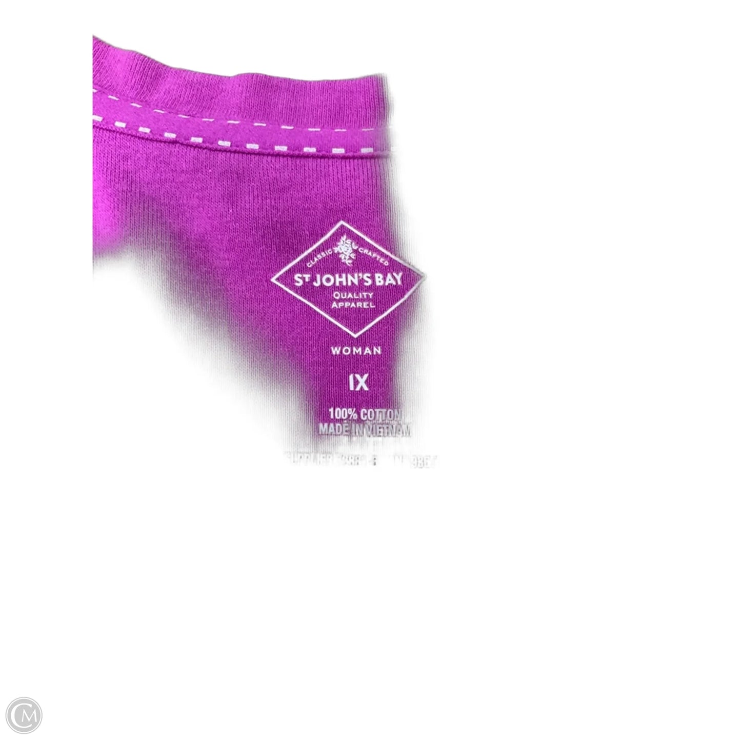 Top Short Sleeve Basic By St Johns Bay In Purple, Size: 1x