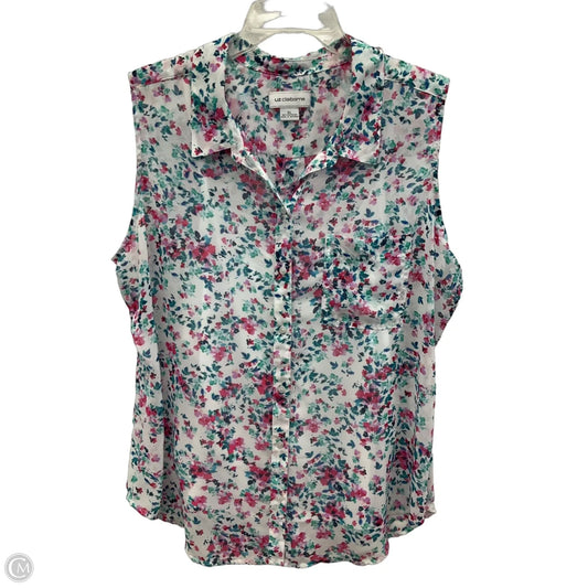 Top Sleeveless By Liz Claiborne In Floral Print, Size: Xl