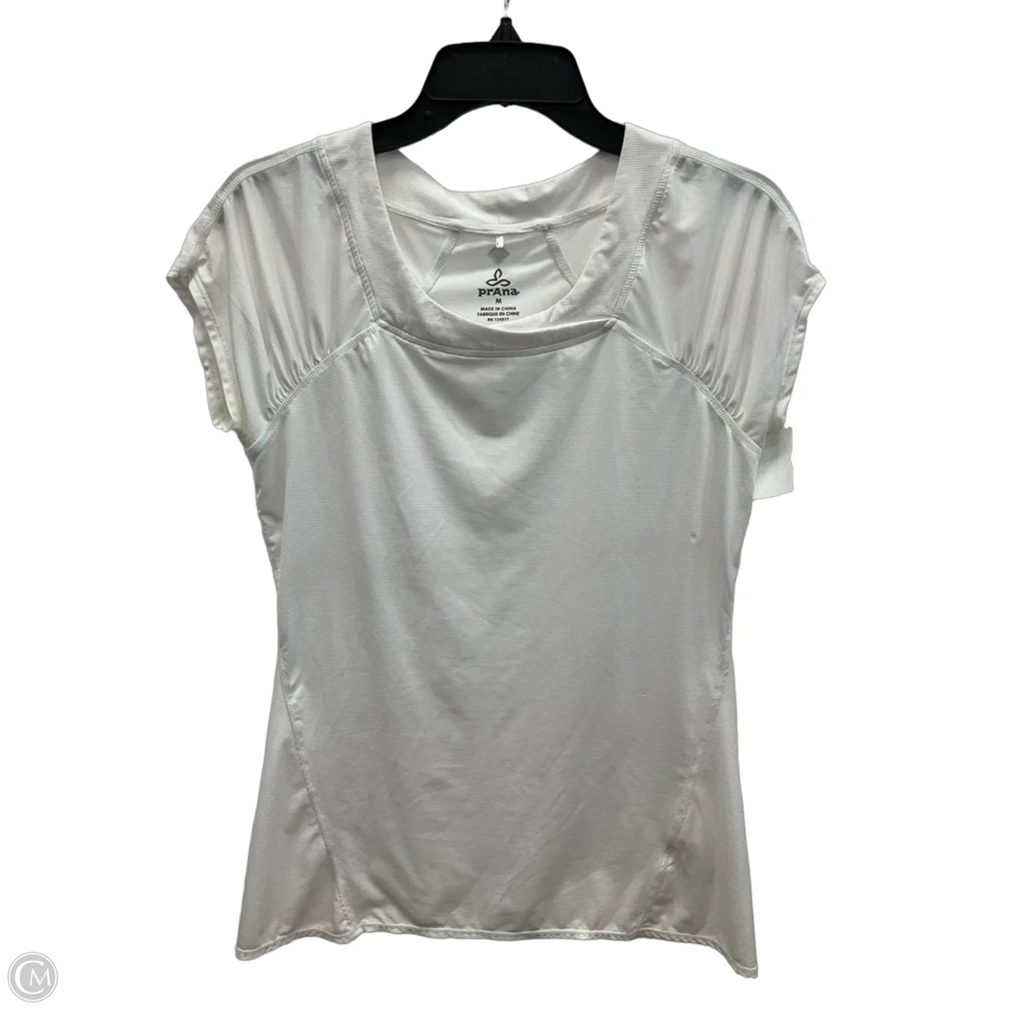 Athletic Top Short Sleeve By Prana In White, Size: M