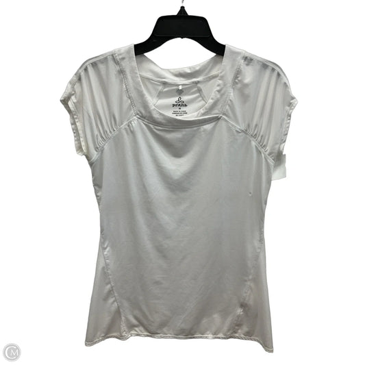 Athletic Top Short Sleeve By Prana In White, Size: M