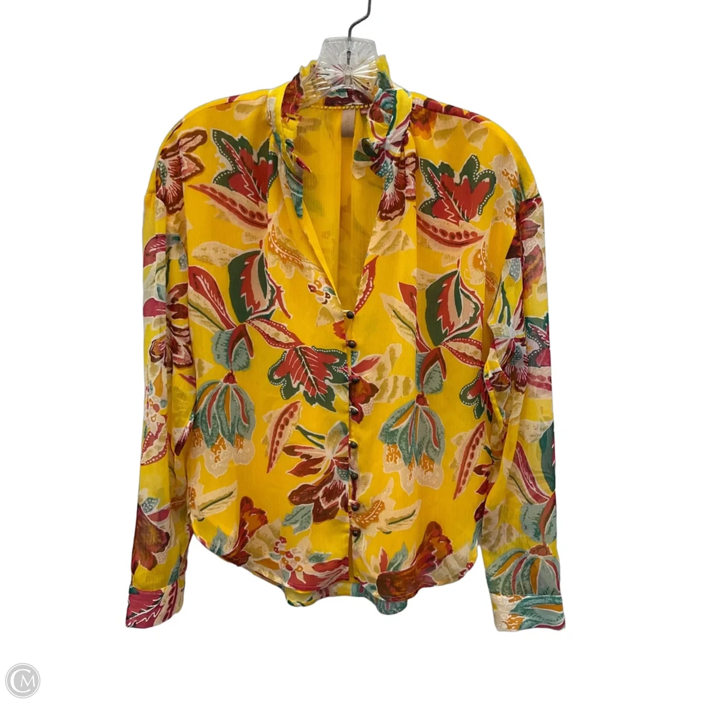 Top Long Sleeve By Pilcro In Yellow, Size: Xs