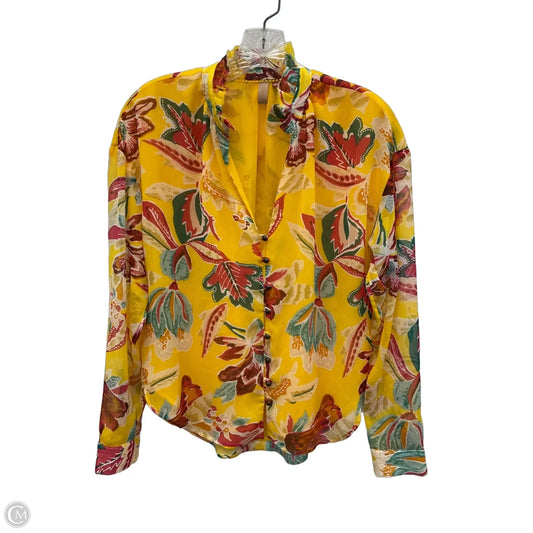 Top Long Sleeve By Pilcro In Yellow, Size: Xs