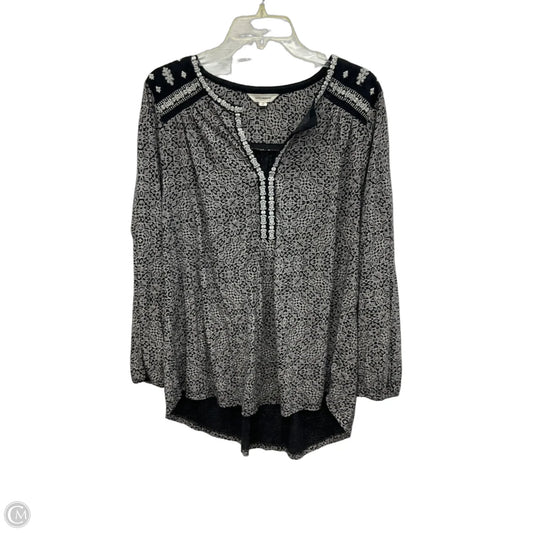 Top Long Sleeve By Lucky Brand In Black & White, Size: 1x