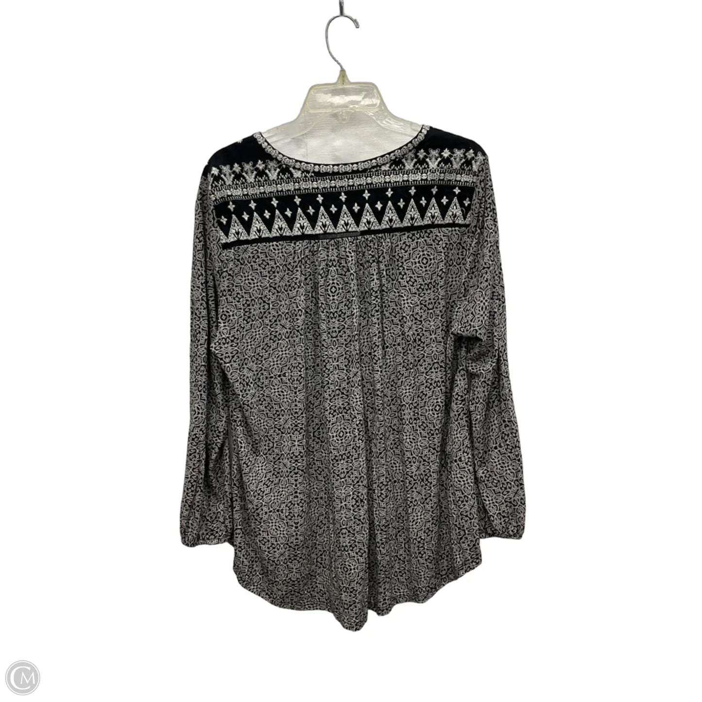 Top Long Sleeve By Lucky Brand In Black & White, Size: 1x