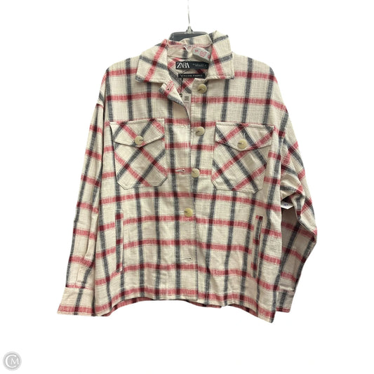 Jacket Shirt By Zara In Plaid Pattern, Size: S